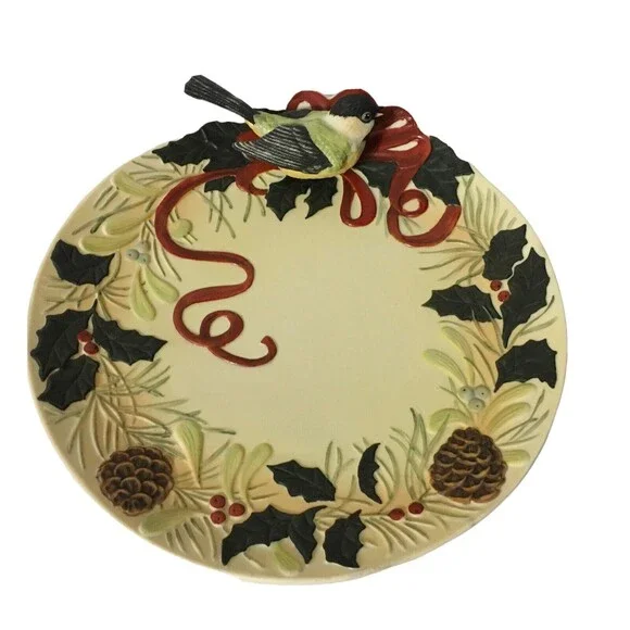 Lenox Winter Greetings Catherine McClung Chickadee Figurine Plate 8.5" - Picture 1 of 7